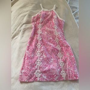 Pink Lily Pulitzer embroidered mini dress